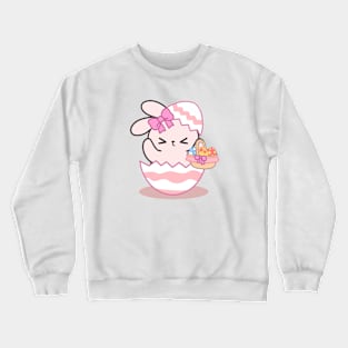 Egg-citing Arrival: Loppi Tokki Emerges from an Easter Egg Bearing a Basket of Delights! Crewneck Sweatshirt